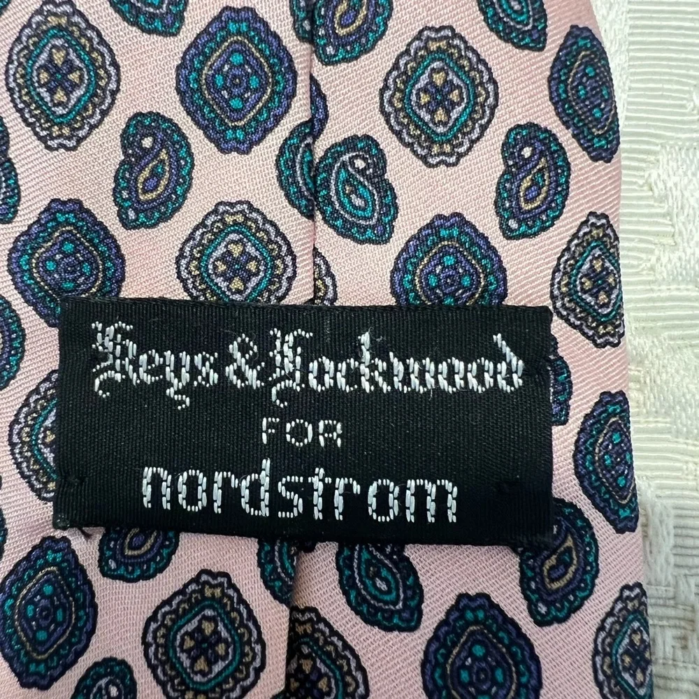 Nordstrom Pink and Dark Blue Geometric Tie